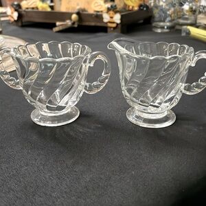Fostoria Vintage Colony Mini sugar and creamer set